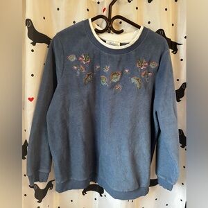 Blue Embroidered Women's Sweater